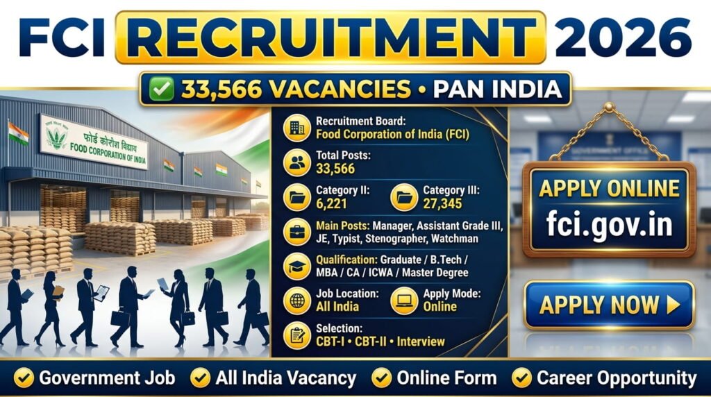 FCI Recruitment 2026: 33,566 Posts